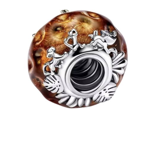 Charm rey leon cristal murano