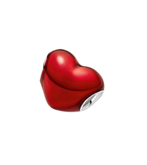 Charm corazon rojo metalico