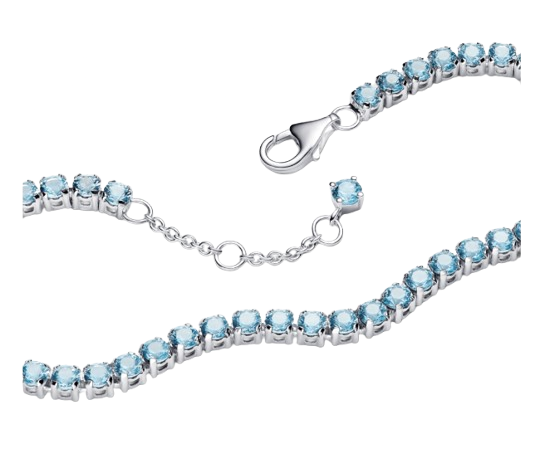 Brazalete Tenis Azul Claro Brillante