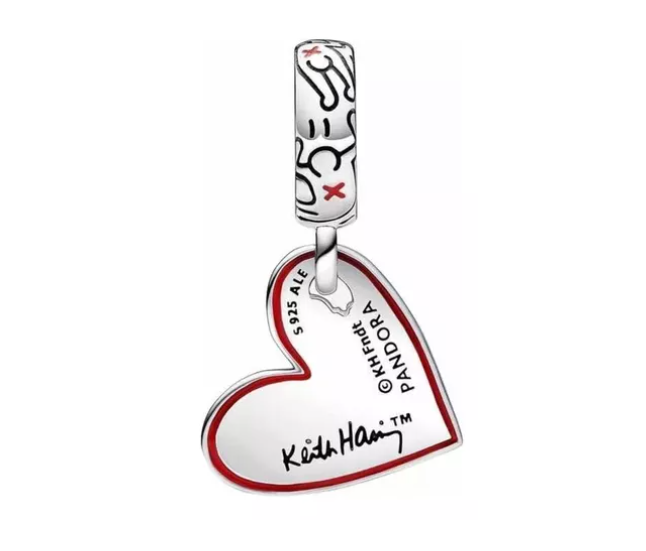 Charm colgante corazon keith haring