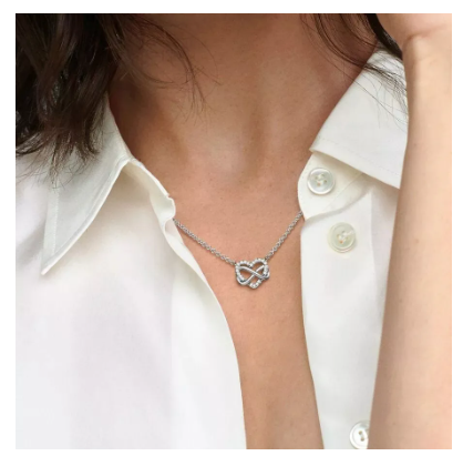 Collar corazon infinito brillante