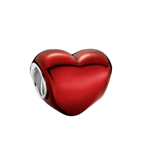 Charm corazon rojo metalico