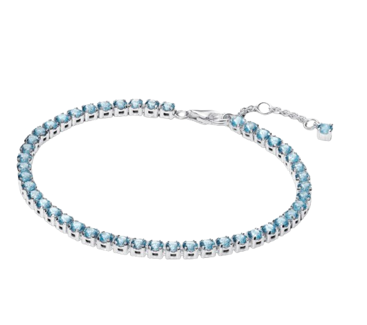 Brazalete Tenis Azul Claro Brillante