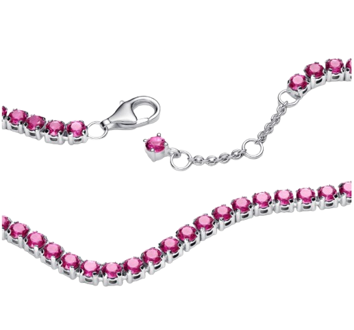 Brazalete Tenis Rosa Brillante