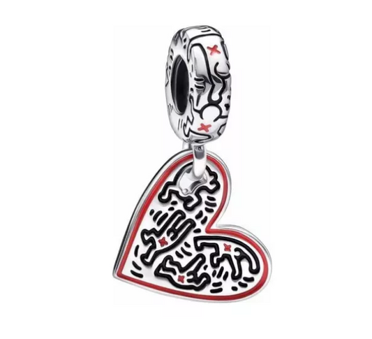Charm colgante corazon keith haring