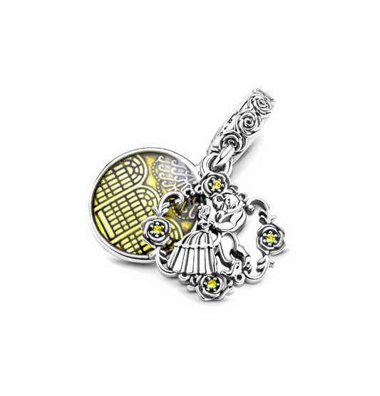charm colgante la bella y la bestia