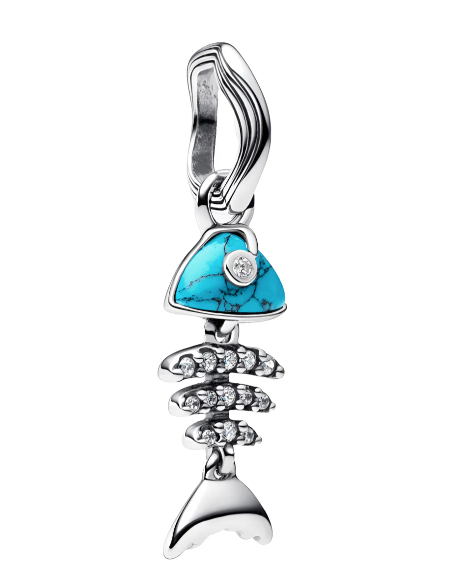 charm Espina Pescado Color Turquesa