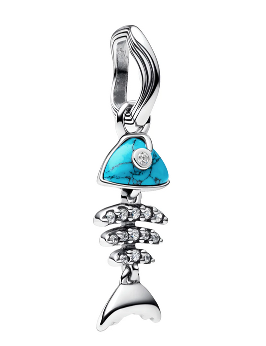 charm Espina Pescado Color Turquesa