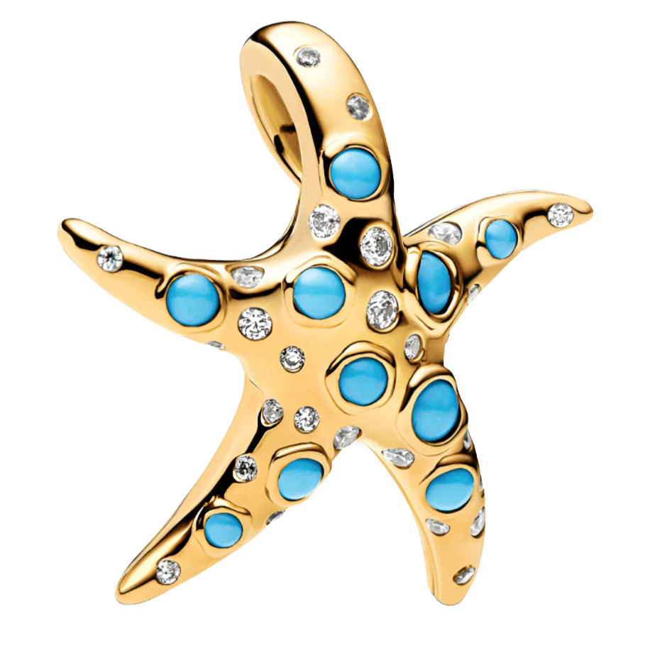 charm Estrella De Mar Azul Brillante