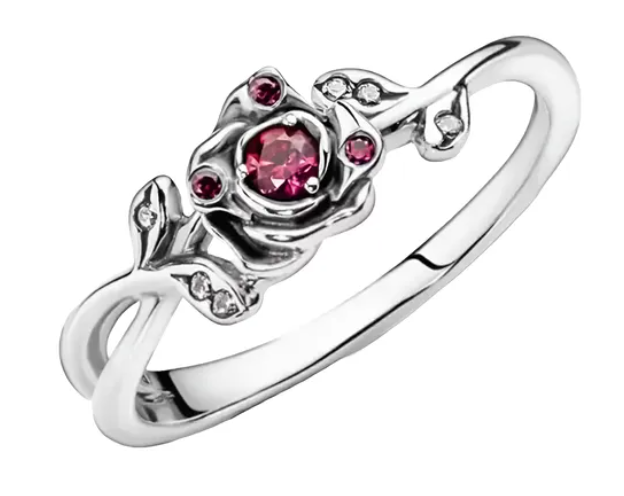 Anillo rosa de la bella y la bestia