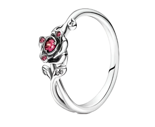 Anillo rosa de la bella y la bestia