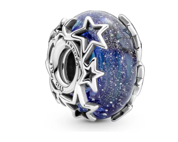 Charm Cristal Murano Galaxia Y Estrellas