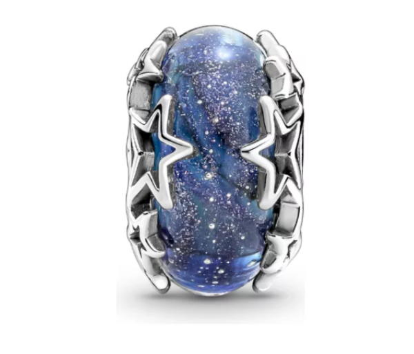 Charm Cristal Murano Galaxia Y Estrellas