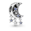 Charm Pandora Original Luna Y Estrellas Azul