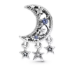 Charm Pandora Original Luna Y Estrellas Azul
