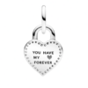 Charm Colgante Doble Corazón Candado 2 Tonos