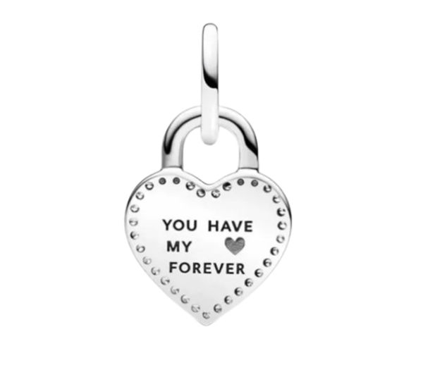 Charm Colgante Doble Corazón Candado 2 Tonos