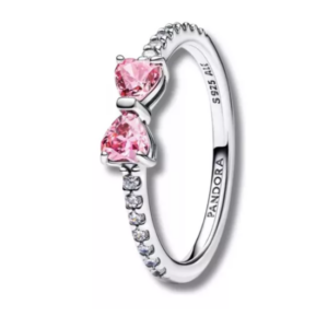 Anillo Pandora De Lazo Rosa Brillante